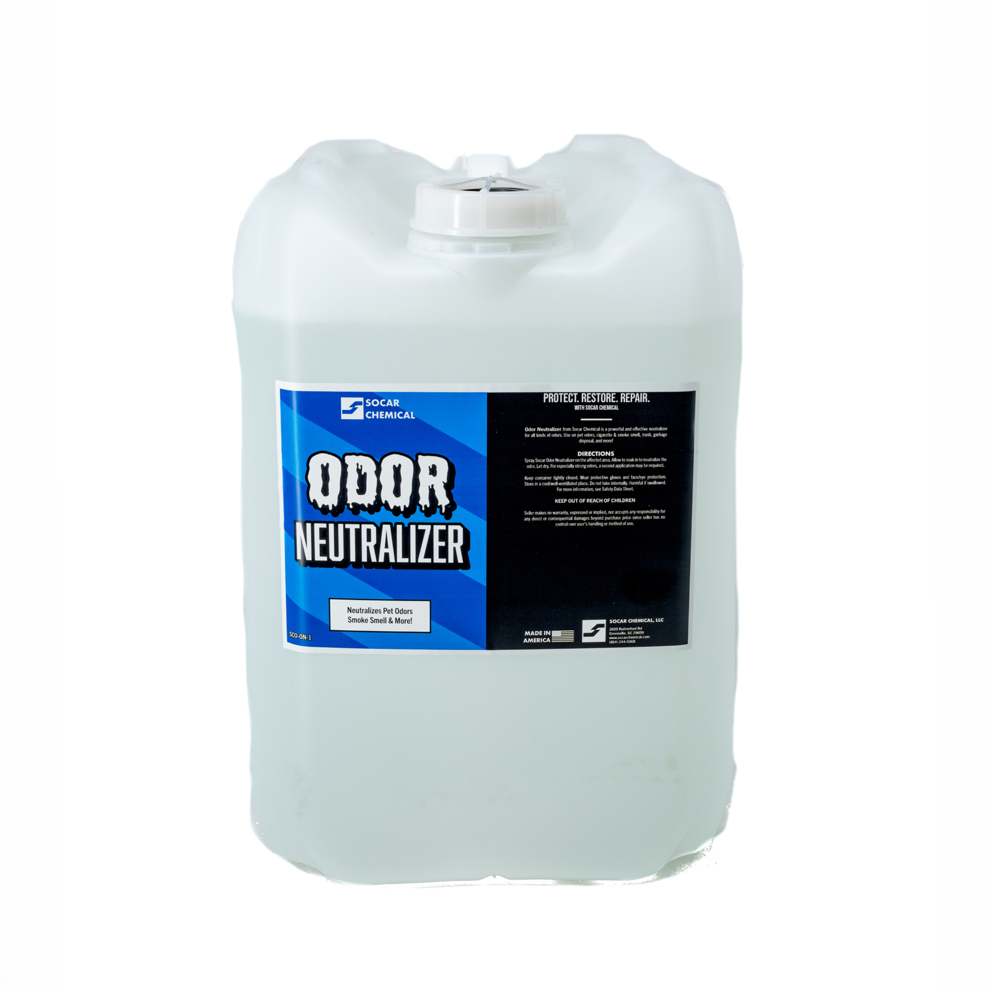 SOCAR Odor Neutralizer - Pet Odors, Smoke, Fabric & Carpet Safe, 5 Gal., Model# SCO-ON-5